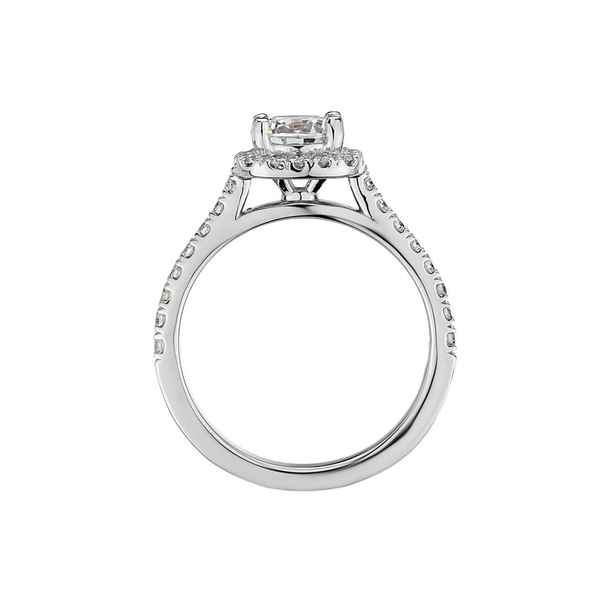 Cushion Halo Diamond Engagement Ring in 14k White Gold