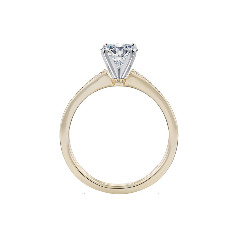 18k Yellow Gold Graduated Shank Diamond Engagement Ring