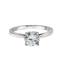 18k White Gold Solitaire Classic Four Claw Diamond Engagement Ring