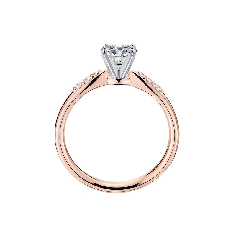 18k Rose Gold Petite Diamond Engagement Ring