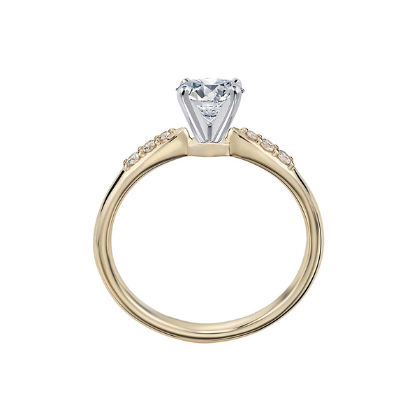 18k Yellow Gold Petite Diamond Engagement Ring