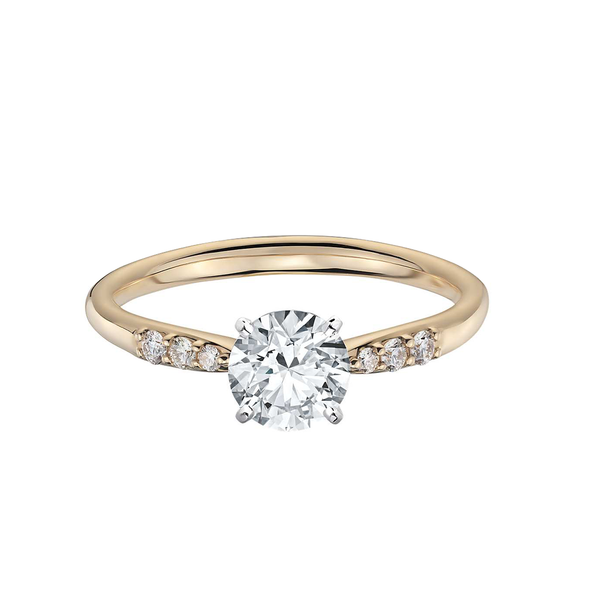 18k Yellow Gold Petite Diamond Engagement Ring